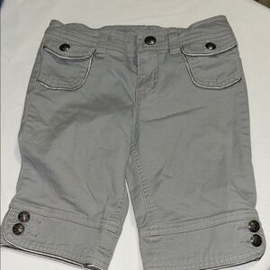 greendog Light Gray Cargo-Style Button Hem Shorts